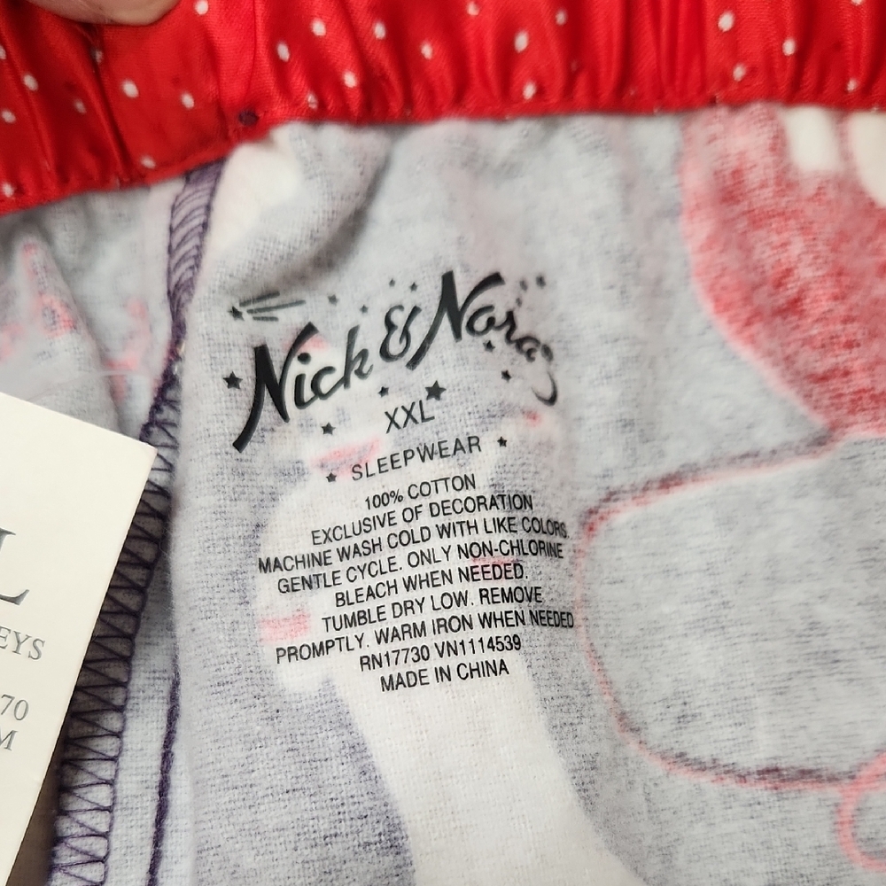 Nick & Nora Knitting Sock Monkey Print Flannel Pajama Set - XXL - Picture 10 of 13
